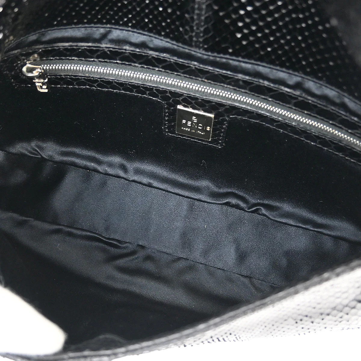 Fendi * Black Python Baguette Handbag - Image 8