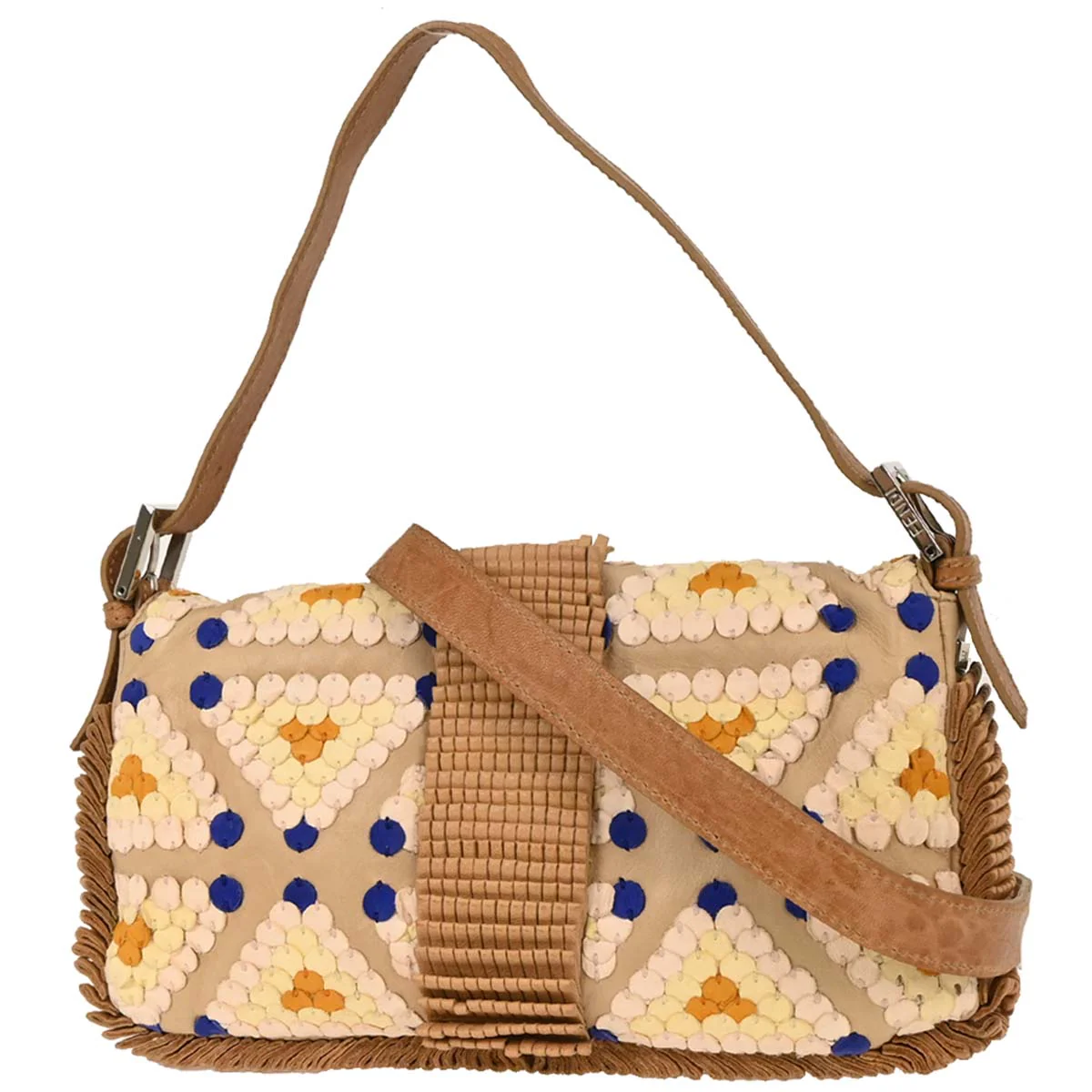Fendi * Beige Leather Baguette Handbag - Image 2