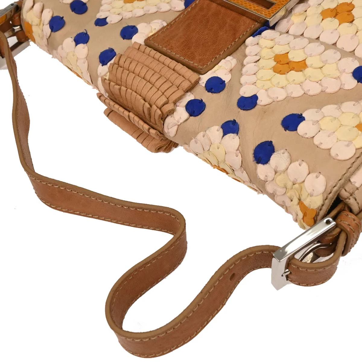 Fendi * Beige Leather Baguette Handbag - Image 6