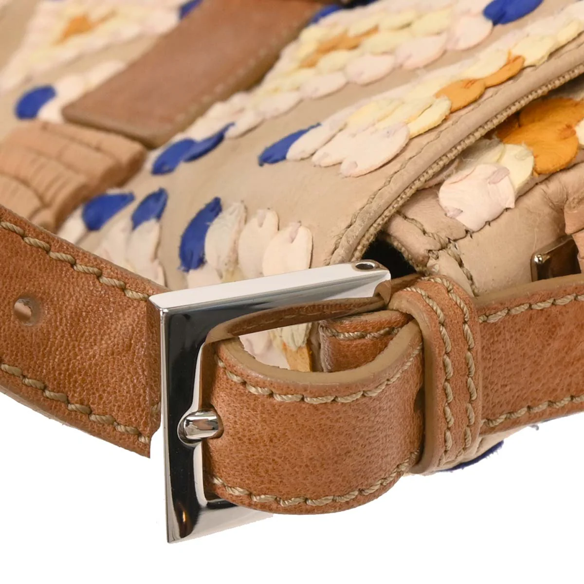 Fendi * Beige Leather Baguette Handbag - Image 7