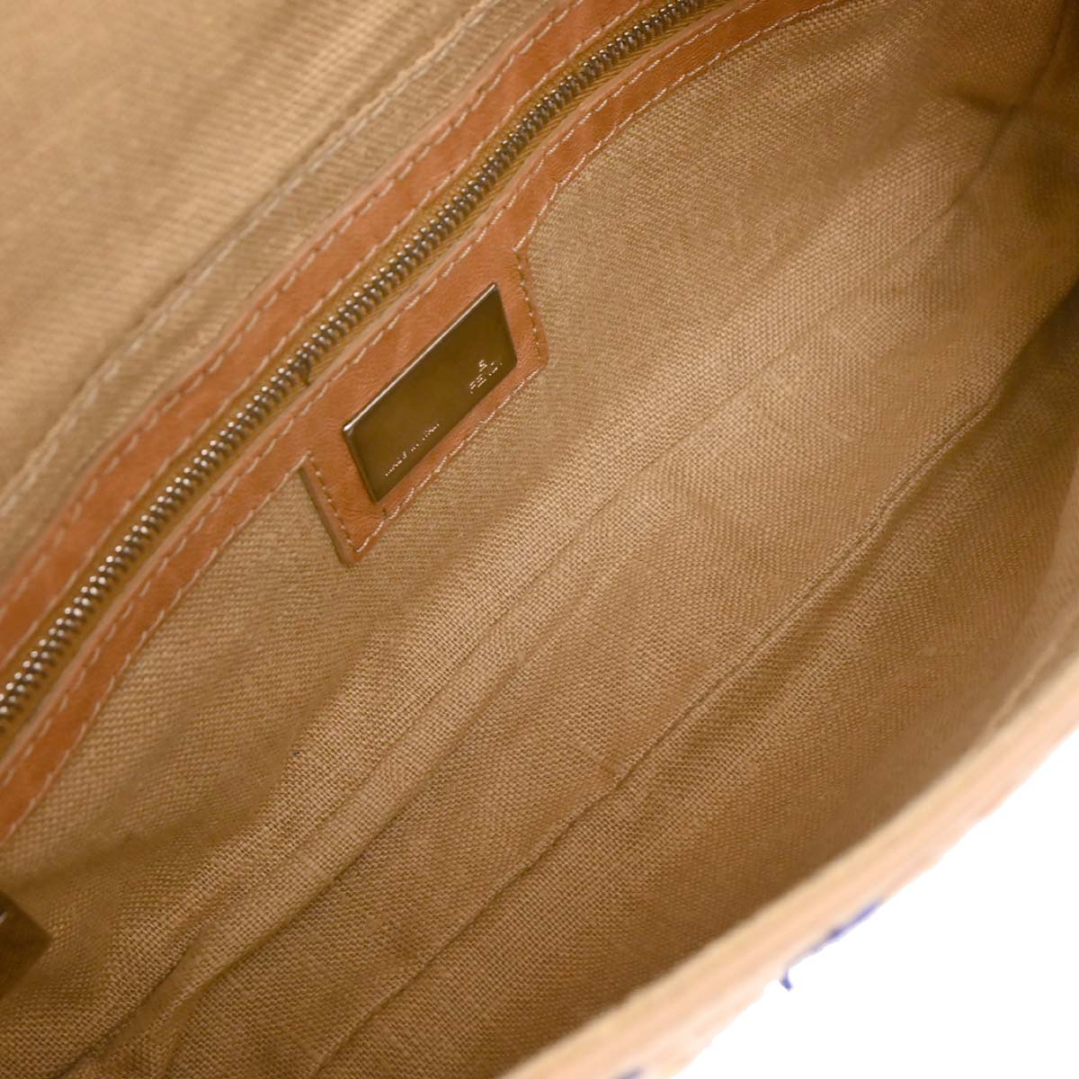 Fendi * Beige Leather Baguette Handbag - Image 8