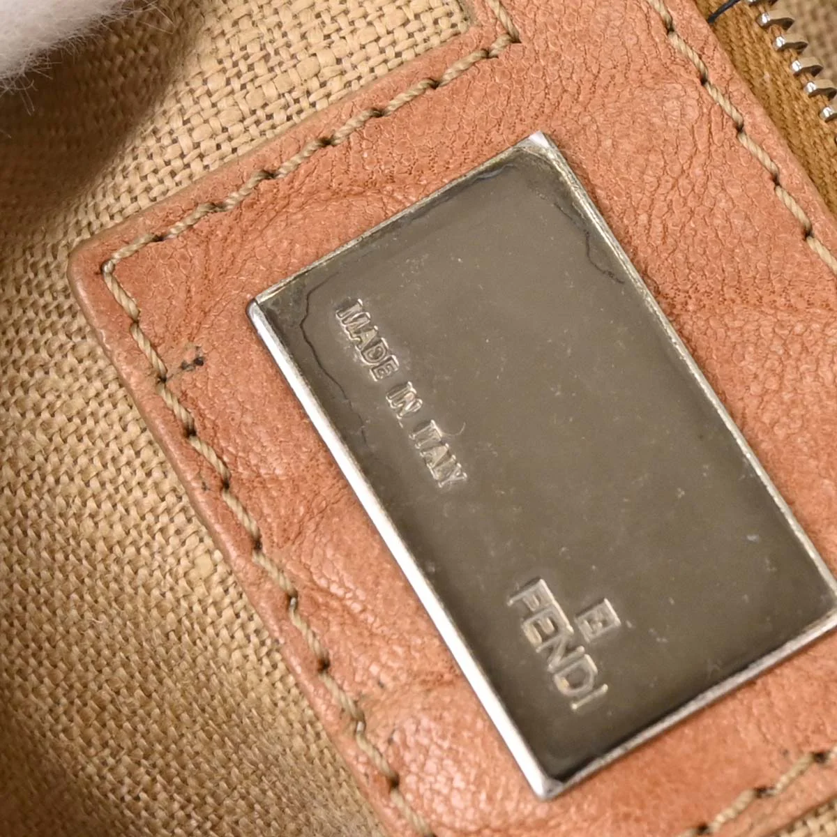 Fendi * Beige Leather Baguette Handbag - Image 9