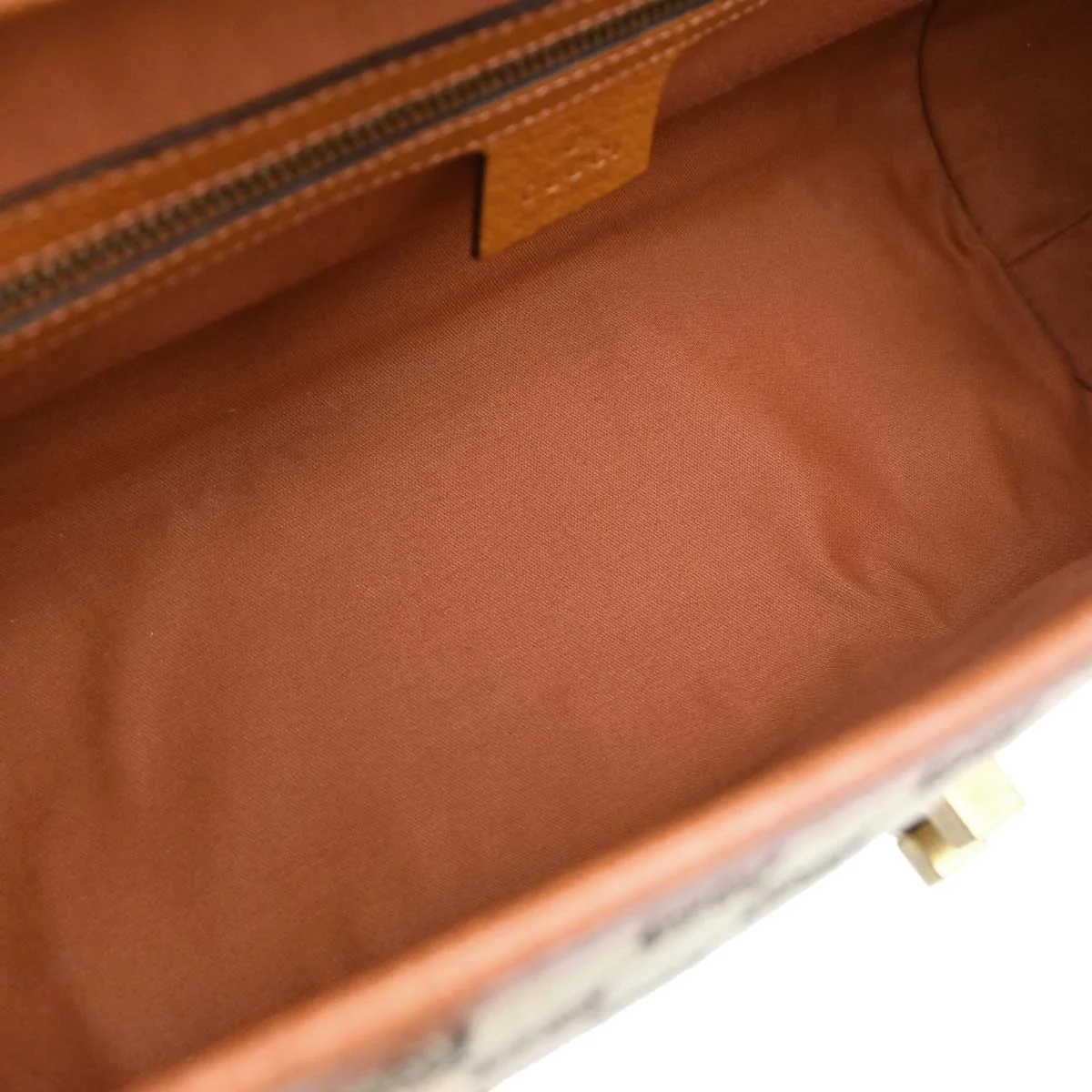 Gucci Brown Canvas Bamboo GG Handbag - Image 8