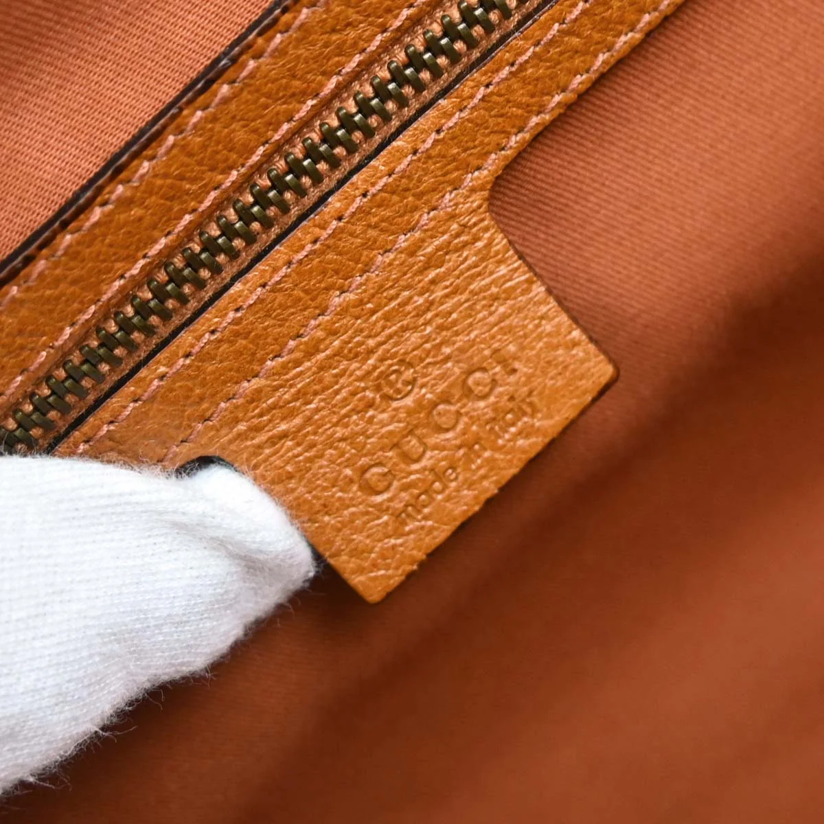 Gucci Brown Canvas Bamboo GG Handbag - Image 9