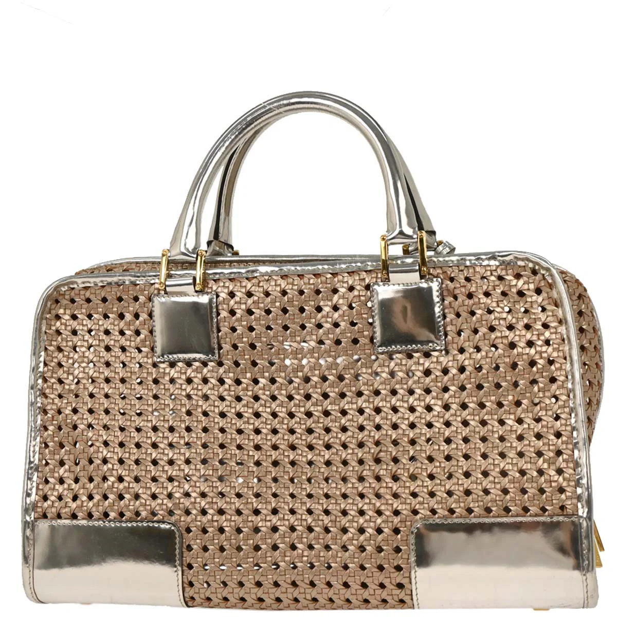 Loewe Silver Leather Amazona 36 Handbag - Image 2