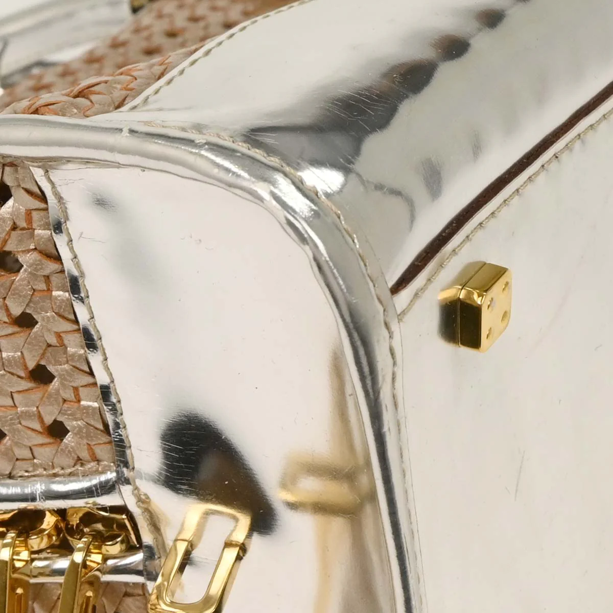 Loewe Silver Leather Amazona 36 Handbag - Image 4