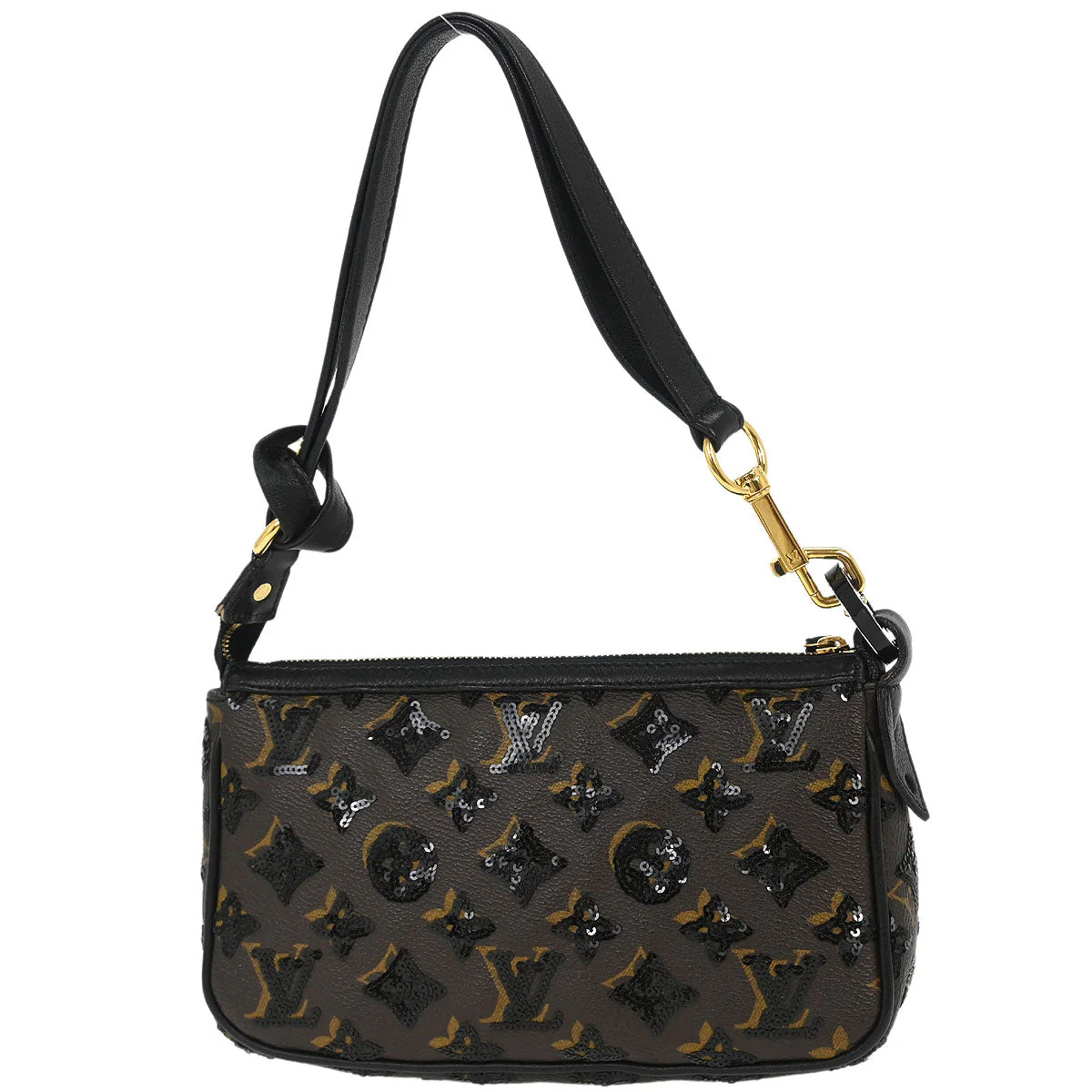 Louis Vuitton Black Epi Pochette Demi-lune Handbag M52622 - Image 2