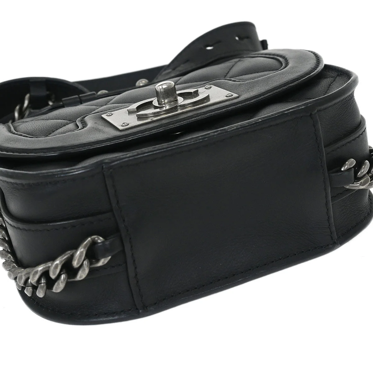 Chanel 2015-2016 Black Calfskin 2way Shoulder Handbag - Image 3