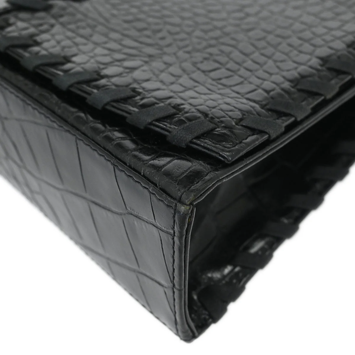 Yves Saint Laurent * Black Leather Shoulder Bag - Image 5