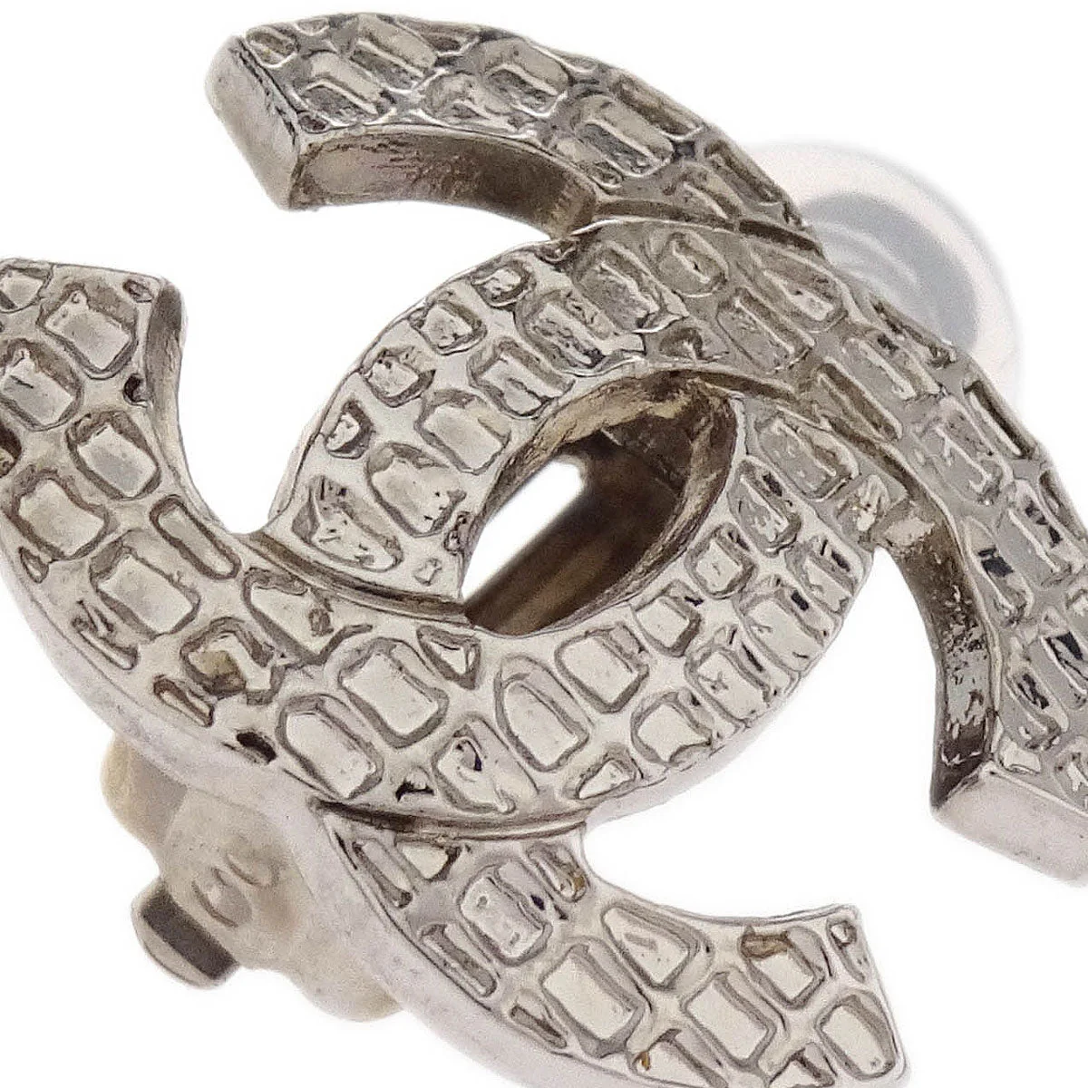 Chanel Silver CC Earrings Clip-On 00A - Image 2