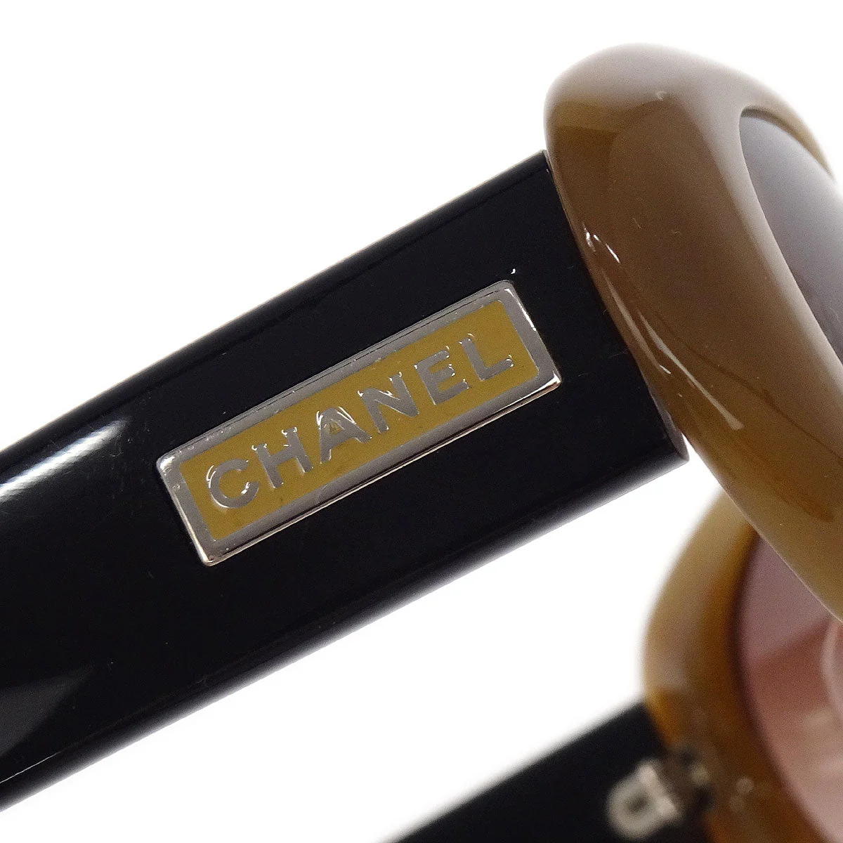 Chanel Sunglasses Eyewear Brown Black Small Good - Image 7