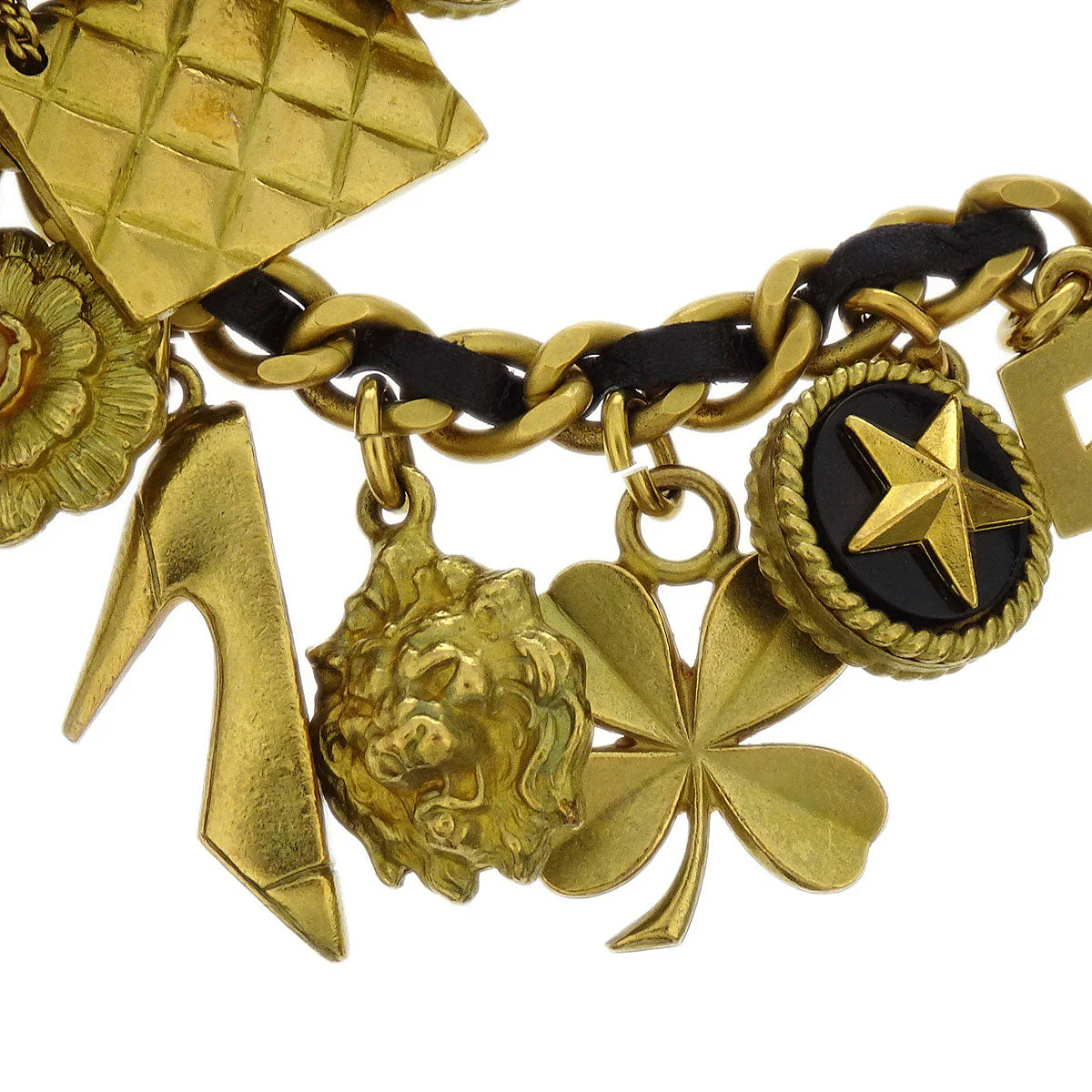 Chanel CC Icon Chain Belt Costume Pearl Gold Black 94A - Image 4