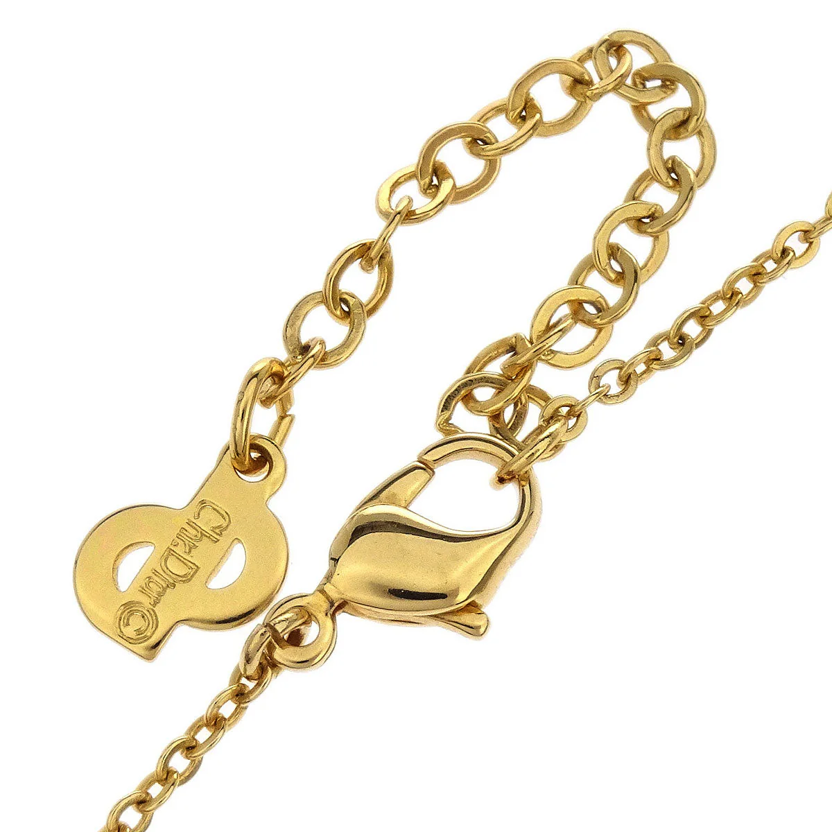 Christian Dior Necklace Pendant Gold Rhinestone - Image 4