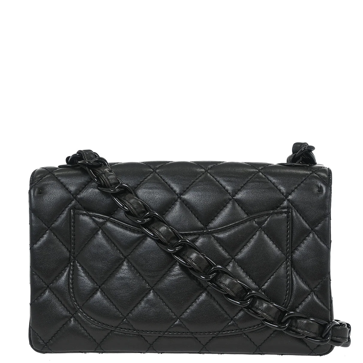 Chanel 1997-1999 Black Lambskin Shoulder Bag - Image 2