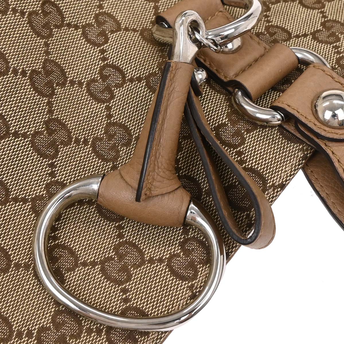 Gucci Beige Horsebit GG Tote Handbag - Image 3