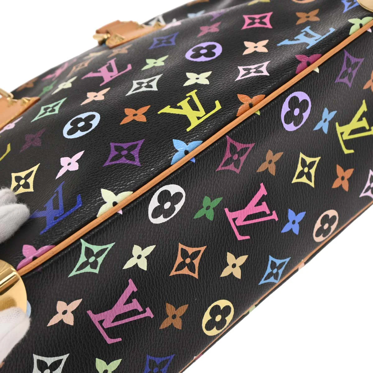 Louis Vuitton 2005 Black Monogram Multicolor Trouville Handbag M92662 - Image 7