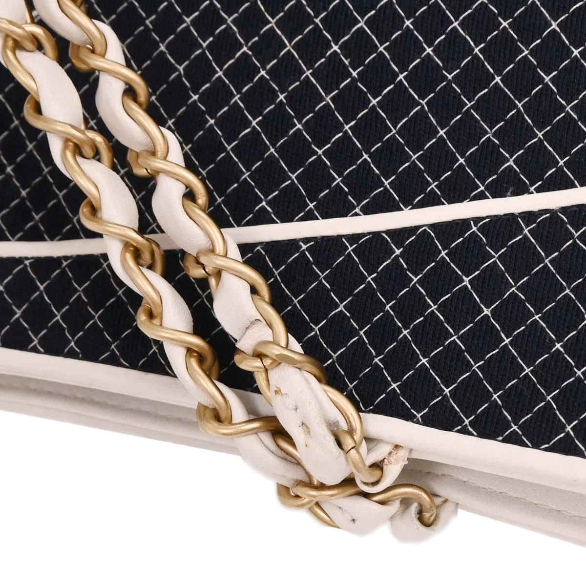 Chanel 2002-2003 Navy Canvas Tote Handbag - Image 5