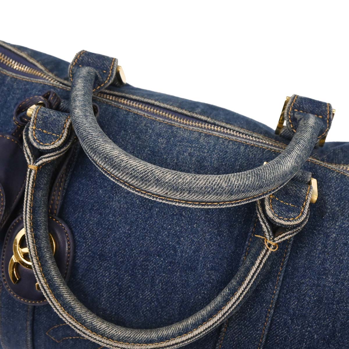 Chanel 1996-1997 Blue Denim 2way Shoulder Handbag - Image 4