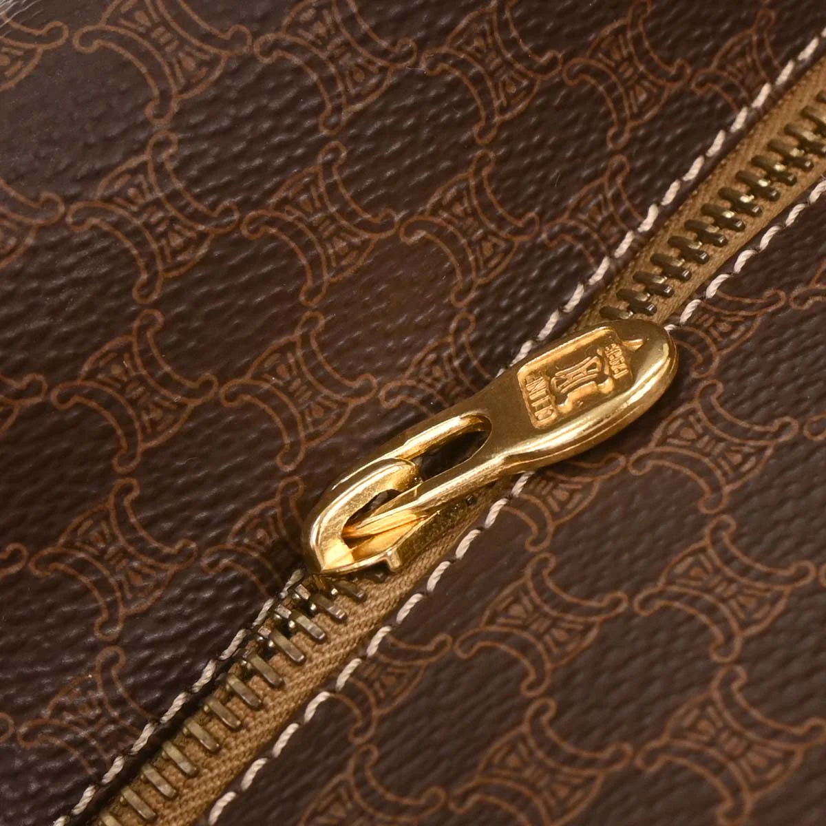 Celine Brown Macadam Handbag - Image 7