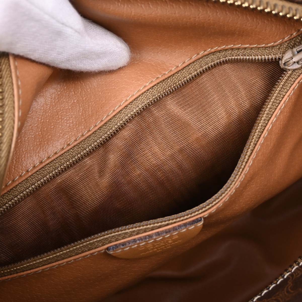 Celine Brown Macadam Handbag - Image 9