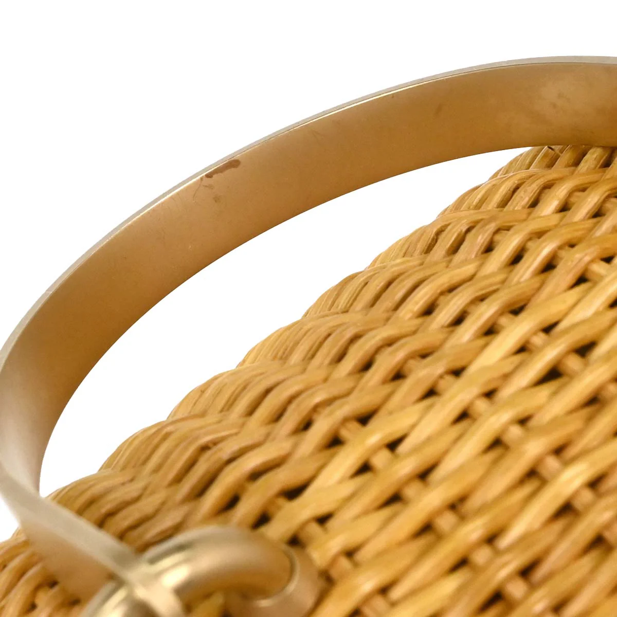 Chanel 2005-2006 Beige Rattan Heart Lock Basket Bag 2way Shoulder Handbag - Image 5