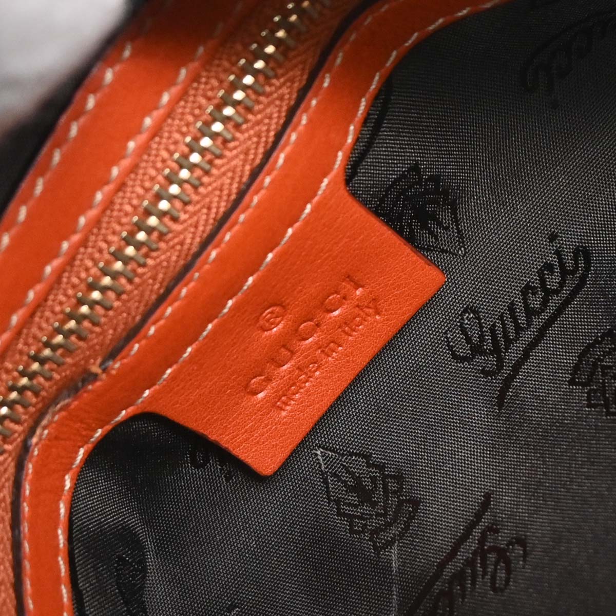 Gucci * Orange Python Bamboo 2way Shoulder Handbag - Image 8
