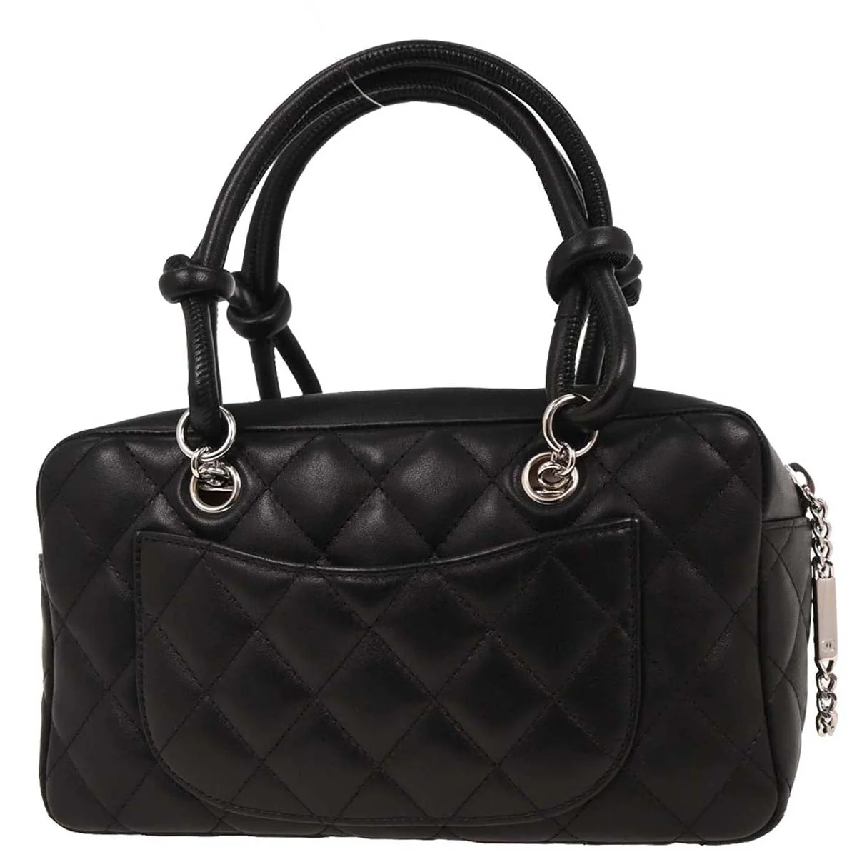 Chanel 2005-2006 Black Calfskin Cambon Ligne Bowling Bag - Image 2