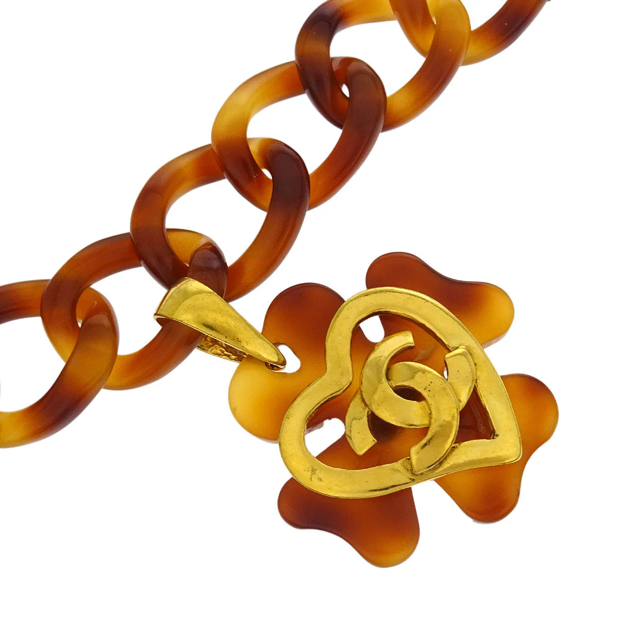 Chanel Acrylic Chain Belt Clover 95P Small Good - Image 2