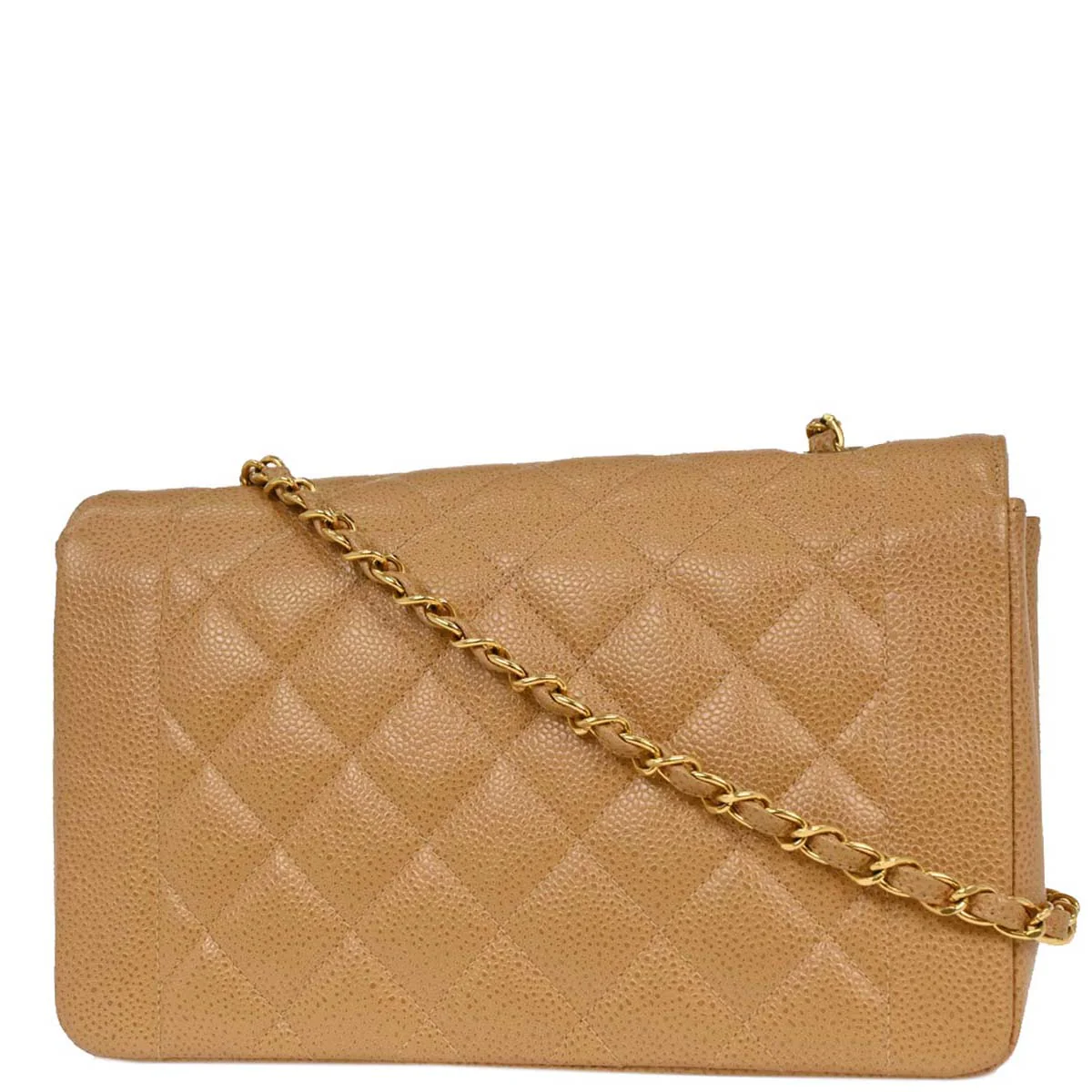 Chanel 1994-1996 Beige Caviar Medium Diana Shoulder Bag - Image 2