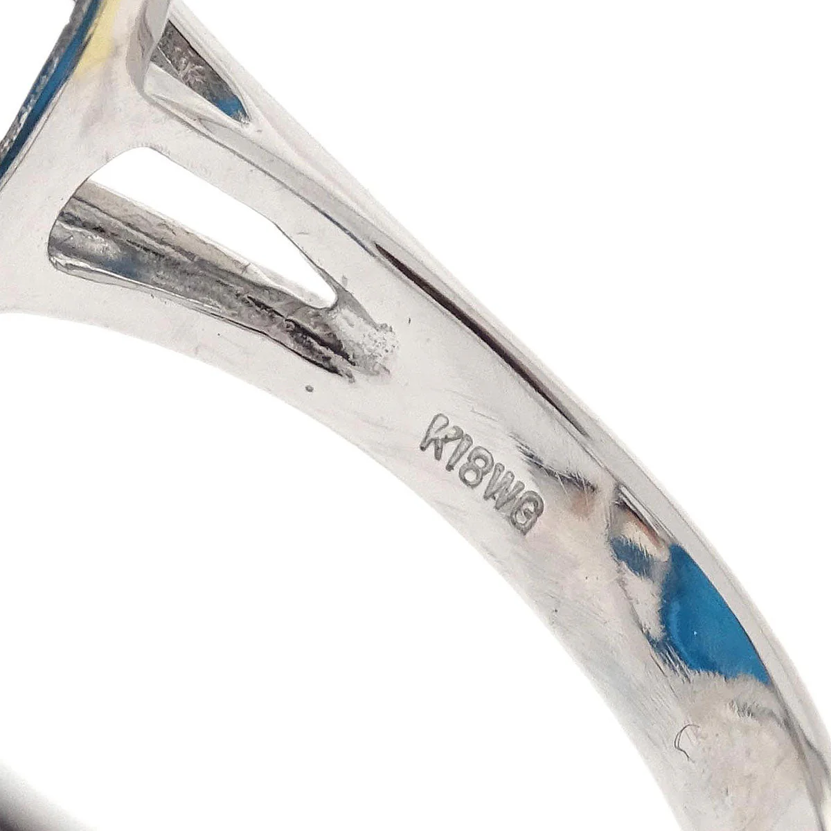 Ring 18KWG Silver Turquoise Diamond #51 - Image 3