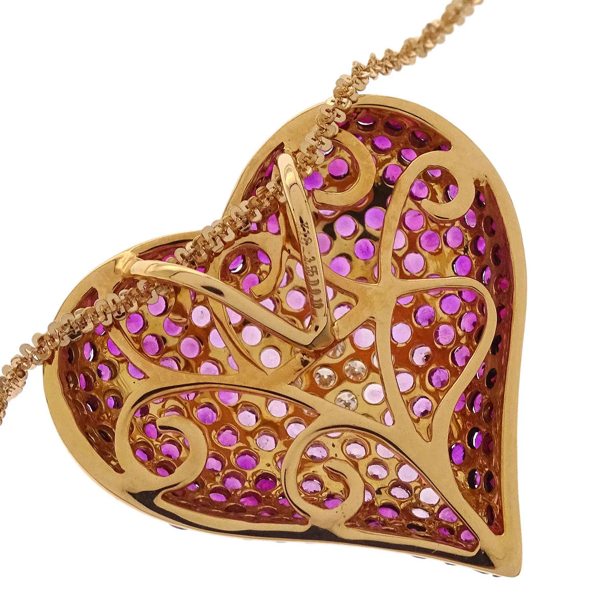 Pendant Necklace Ruby 18K Diamond Gold - Image 3