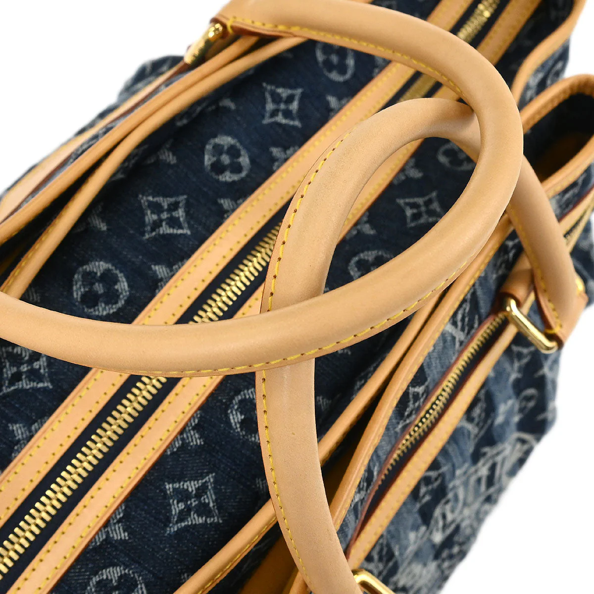 Louis Vuitton Blue Monogram Denim Cabas Raye GM 2way Tote M95336 - Image 6