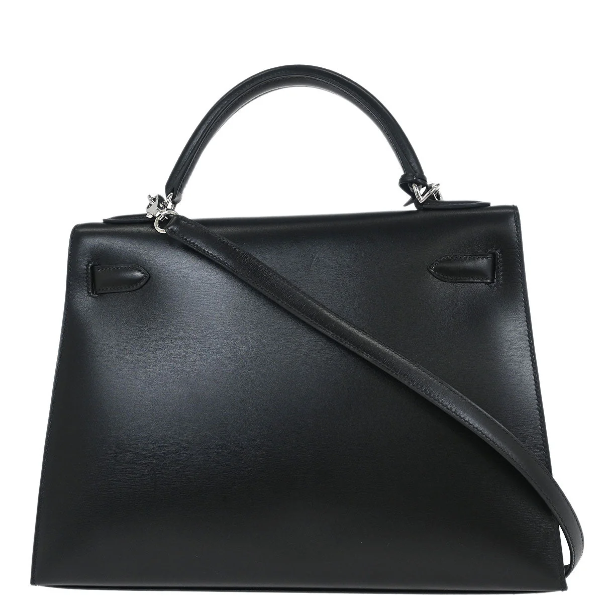 Hermes 2003 Black Box Calf Kelly 32 Sellier 2way Shoulder Handbag - Image 2