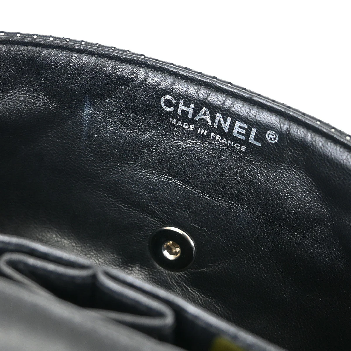 Chanel 2006-2008 Black Perforated Lambskin East West Shoulder Bag - Image 8