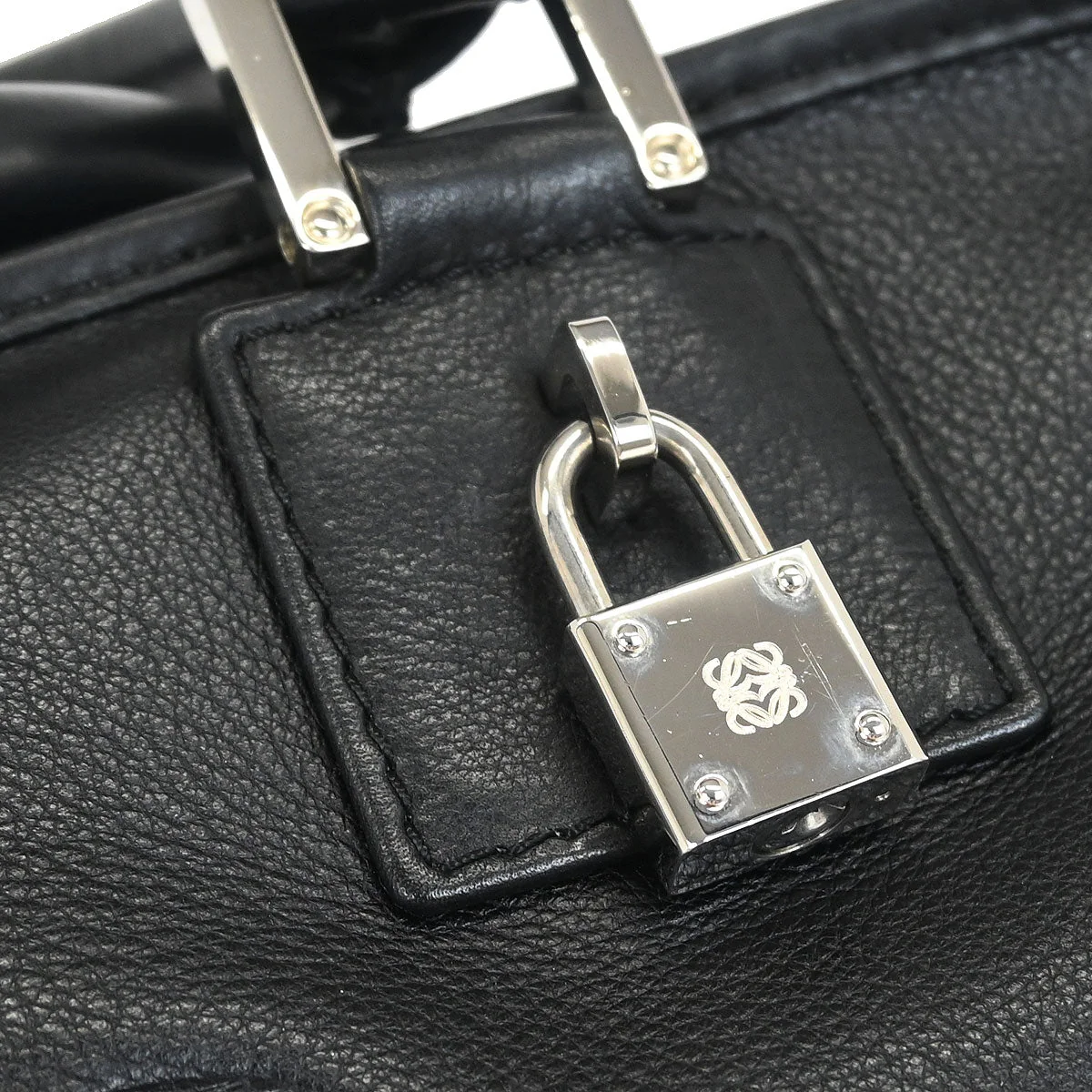 Loewe Black Leather Amazona 28 Handbag - Image 4
