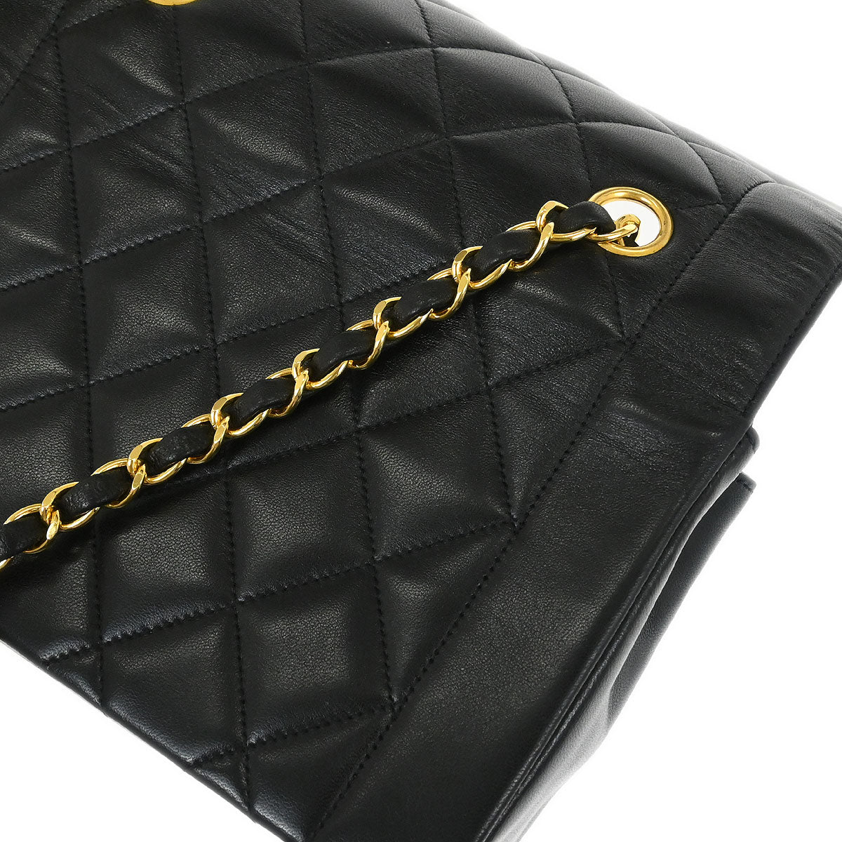 Chanel 1996-1997 Black Lambskin Small Diana Shoulder Bag - Image 6