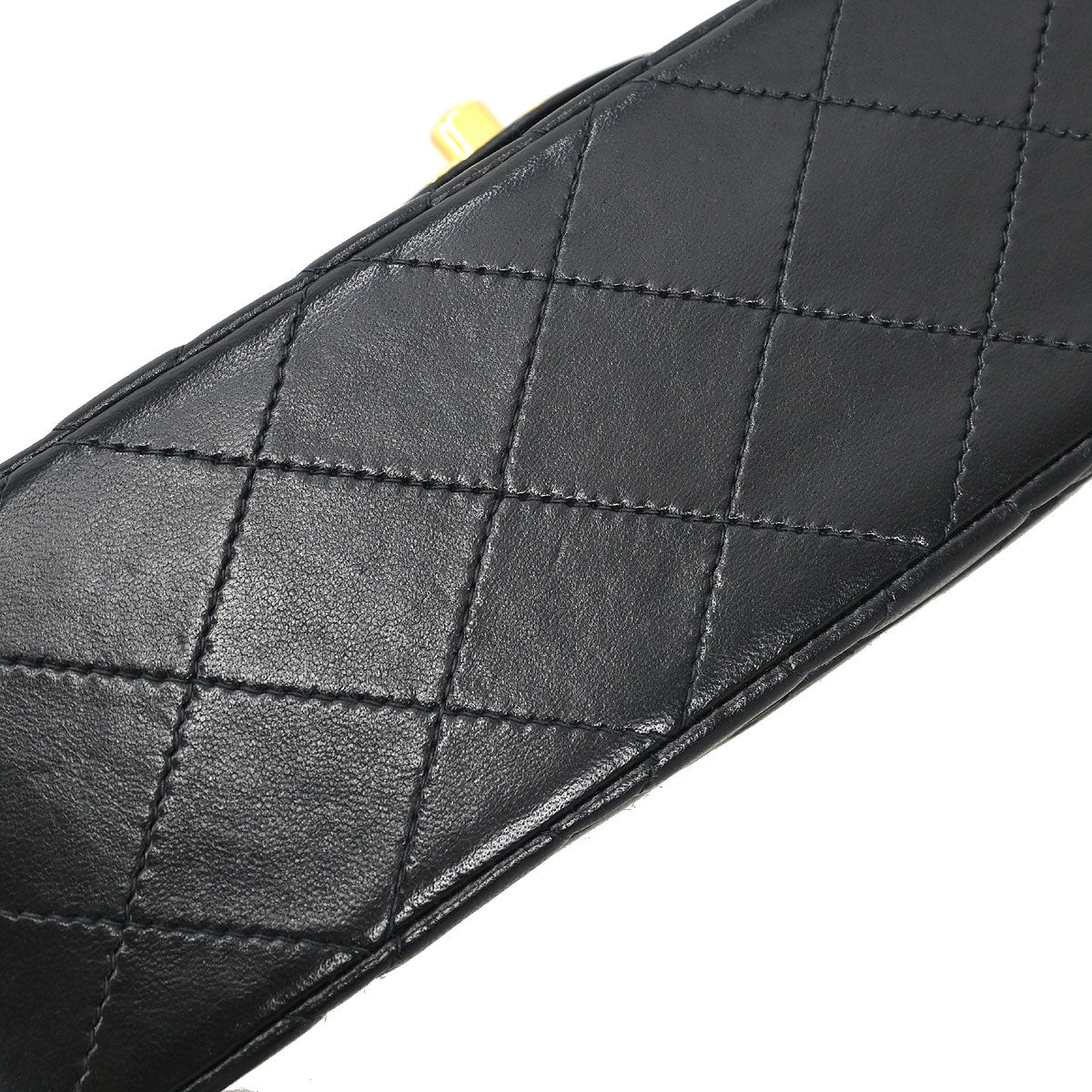 Chanel 2000-2002 Black Lambskin Small Classic Double Flap Shoulder Bag - Image 4