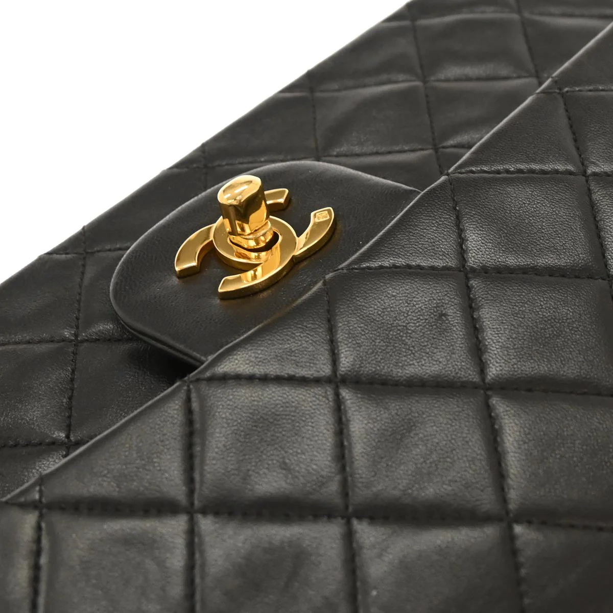 Chanel Black Lambskin Medium Classic Double Flap Shoulder Bag - Image 4