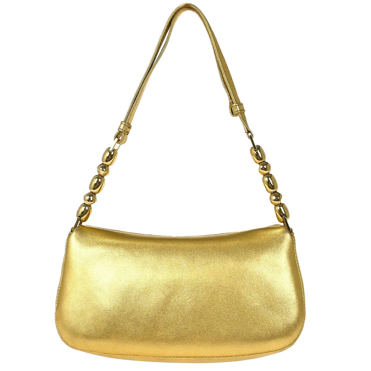 Christian Dior * Gold Ostrich Malice Handbag - Image 2