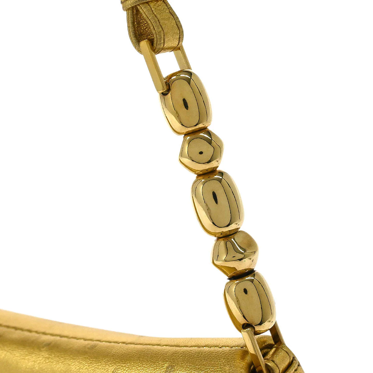 Christian Dior * Gold Ostrich Malice Handbag - Image 4