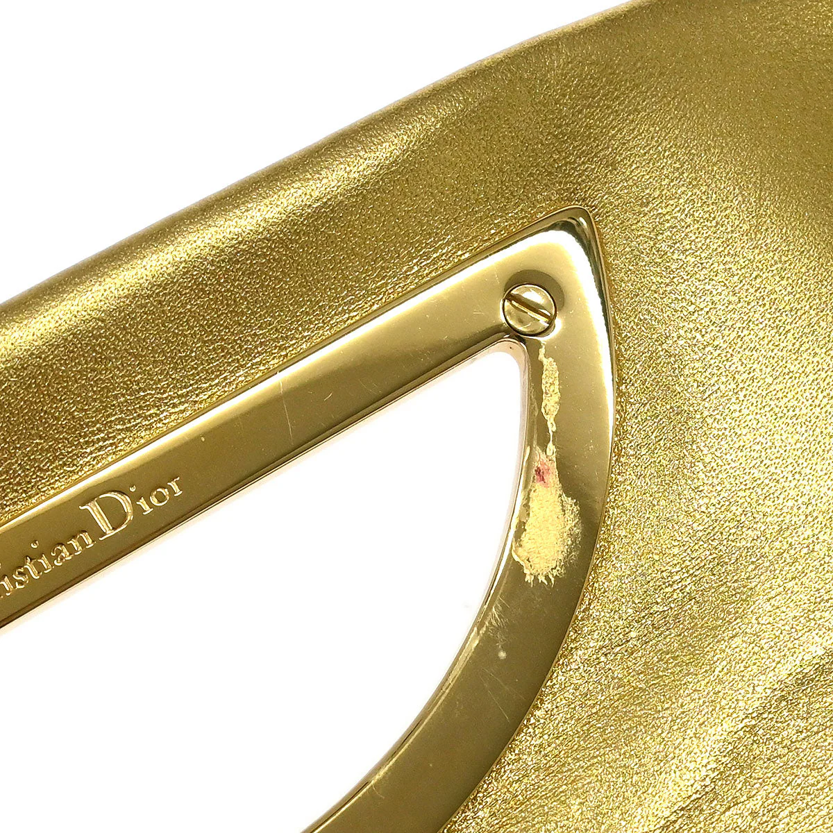 Christian Dior * Gold Ostrich Malice Handbag - Image 7
