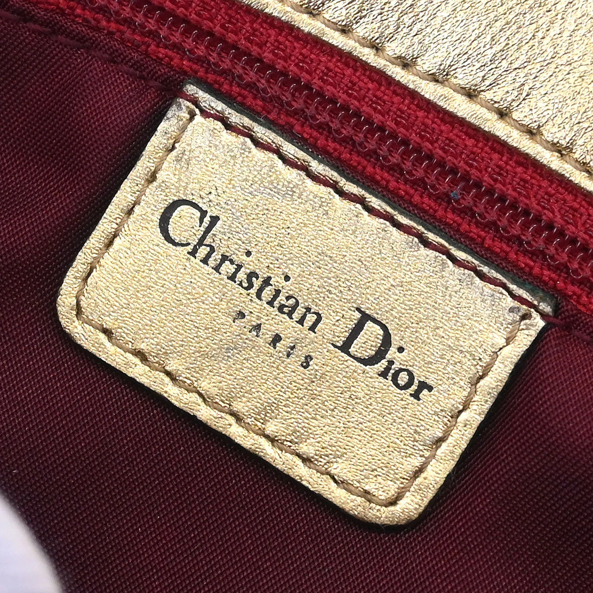 Christian Dior * Gold Ostrich Malice Handbag - Image 9