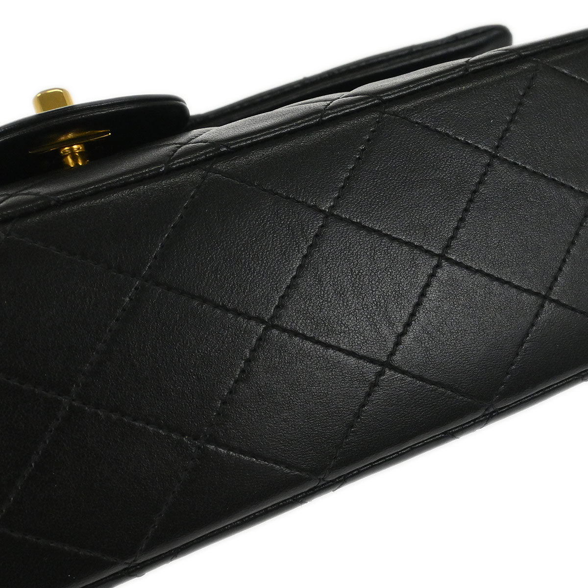 Chanel 1994-1996 Black Lambskin Medium Classic Double Flap Shoulder Bag - Image 3