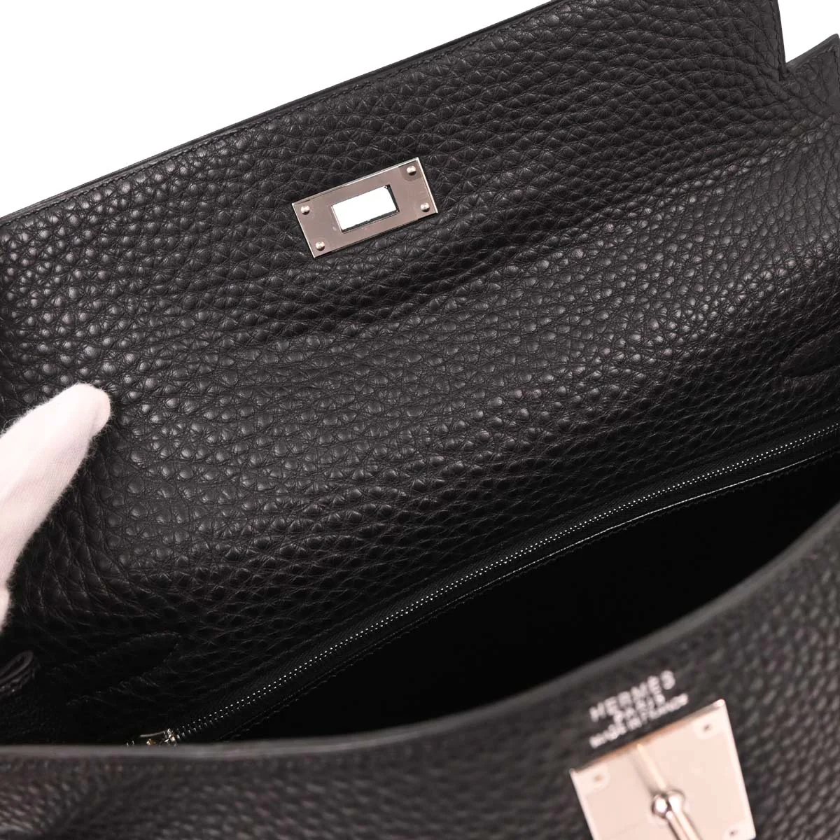 Hermes Black Togo Kelly 32 Retourne 2way Shoulder Handbag - Image 7