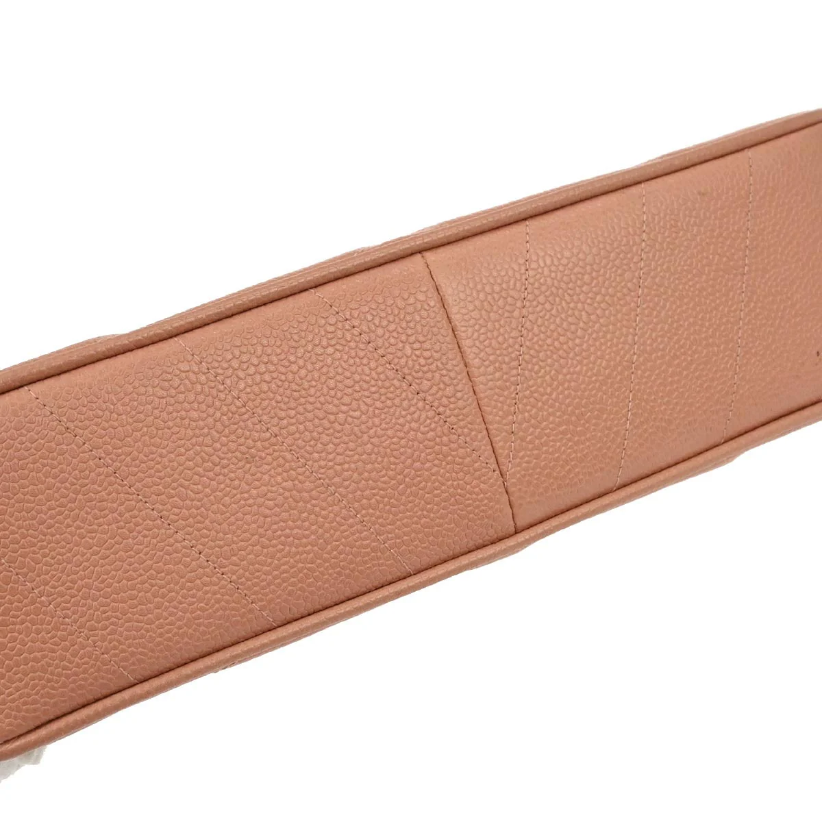 Chanel 1994-1996 Pink Caviar Skin Chevron Shoulder Bag - Image 4