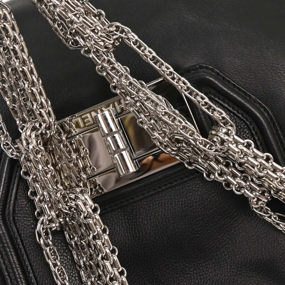 Chanel Black Lambskin Mademoiselle Lock Handbag - Image 3