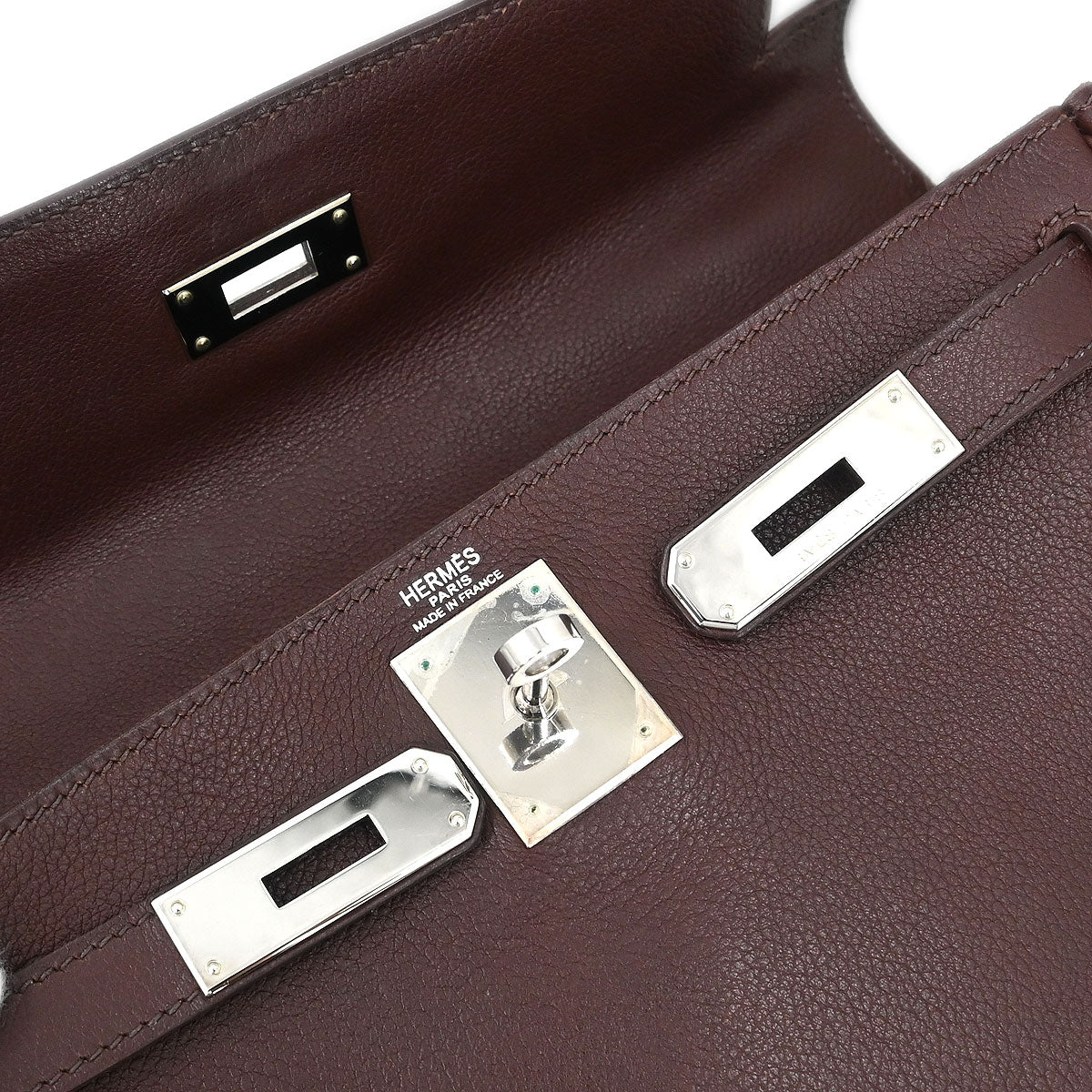 Hermes Havane Veau Evergrain Kelly 28 Retourne 2way Shoulder Handbag - Image 9