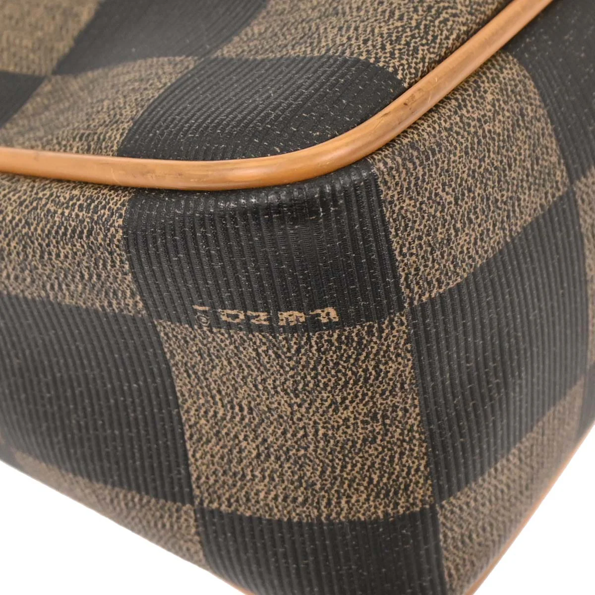 Fendi Brown Black Pequin Check Shoulder Bag - Image 4