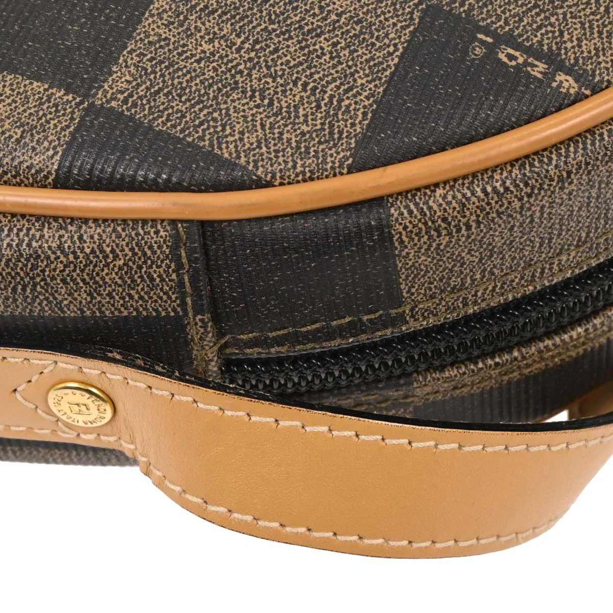 Fendi Brown Black Pequin Check Shoulder Bag - Image 6
