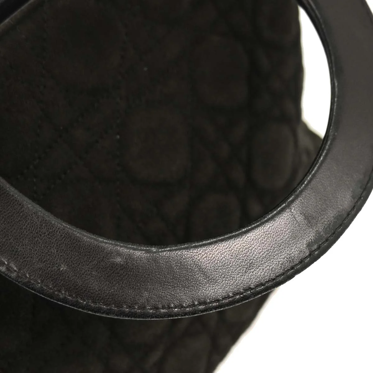Christian Dior Black Suede Medium Lady Dior Cannage 2way Shoulder Handbag - Image 4